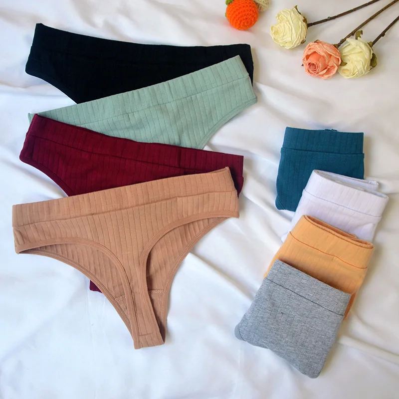 

Женские стринги из чистого хлопка, простое женское нижнее белье-бикини с низкой талией, спортивное нижнее белье для девочек, большие размеры M-XL