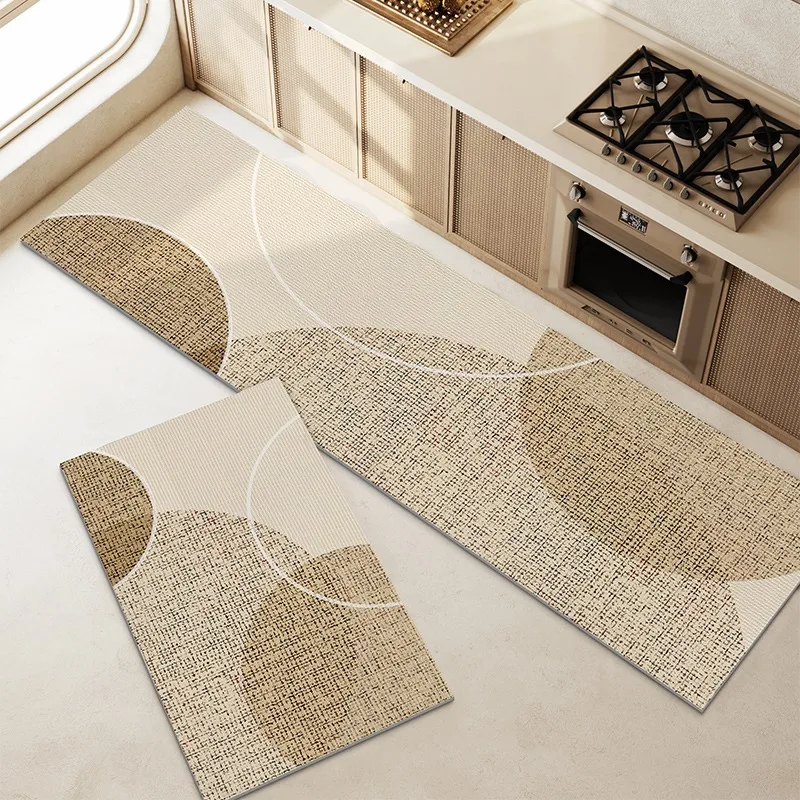 Kitchen Floor Mat Anti-slip Oil-proof Carpet Wipeable Free Cleaning Foot Mats Long Strips of Pvc Leather Rug Alfombra De Cocina
