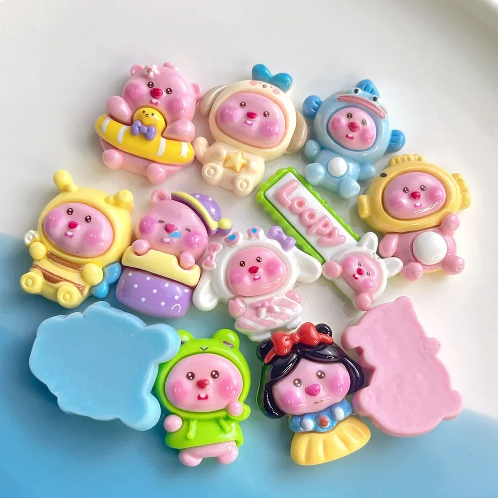 5Pcs cute dressup loopy cartoon resin flatback supplies diy kawaii resin accessories crafts materials scrapbooking embellishment