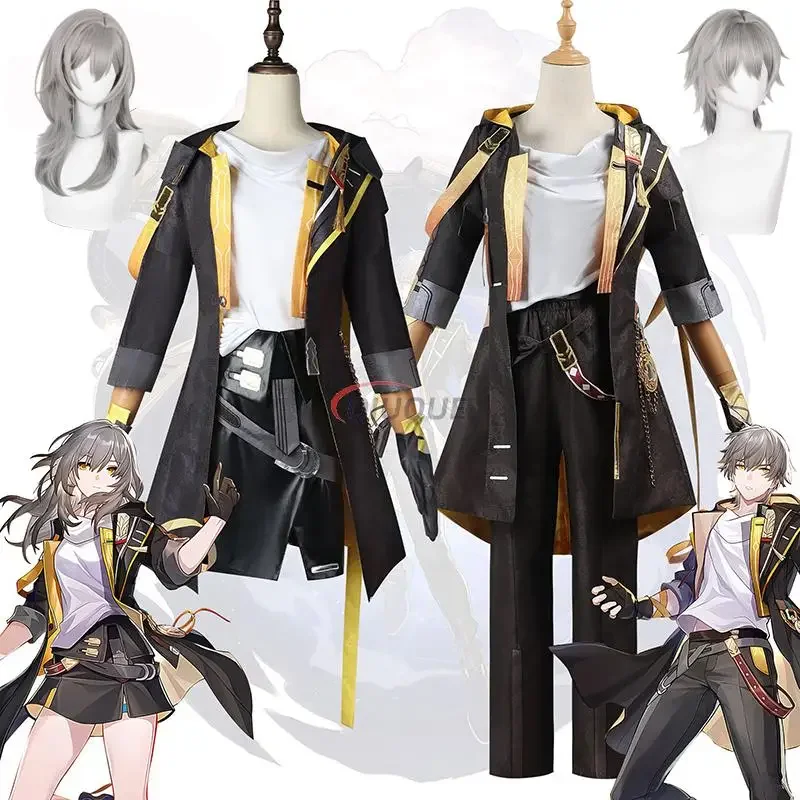 

Game Honkai Star Rail Trailblazer Female Stelle Male Caelus Cosplay Costume Wig Women Men Outfits Full Set Suit