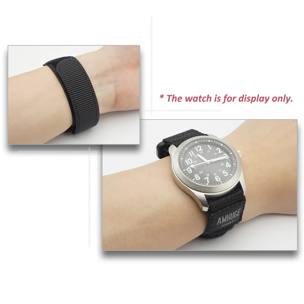 Amضخم 18 مللي متر 20 مللي متر 22 مللي متر هوك وحلقة النايلون الرياضة حزام (Watch) ساعة حزام مقاوم للماء وفي الهواء الطلق مع مشبك من البلاستيك