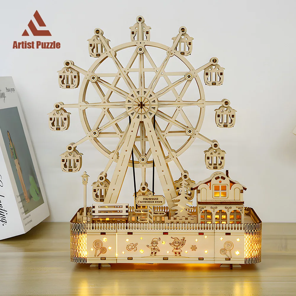 

Wooden Puzzle 3D For Adults Diy Wooden Model Kits Teens Puzzle Ferris Wheel Toys Exquisite Birthday Gift For Girls Kids