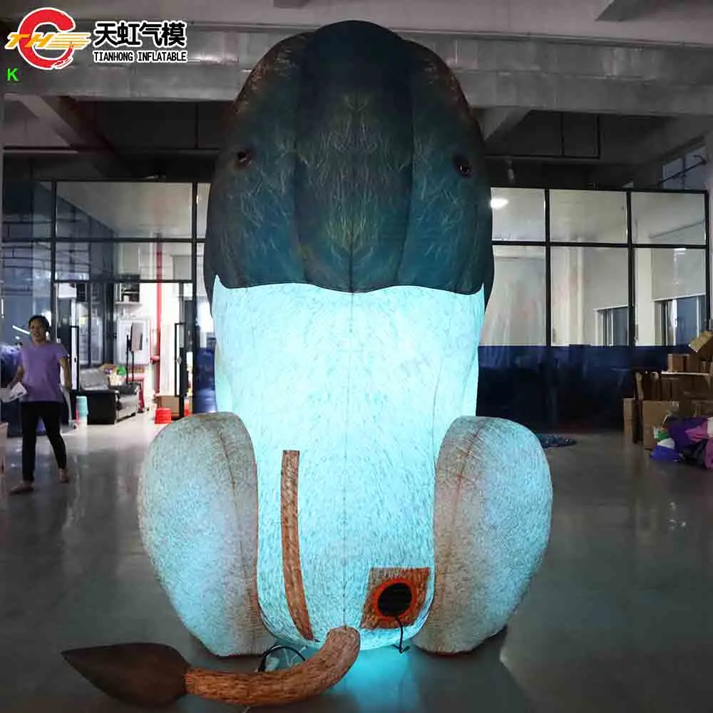 سريع السفينة 4 متر طويل القامة الإضاءة نفخ الأسد نموذج العملاق الحيوان طبق الاصل نفخ الكرتون مع منفاخ للزينة #5