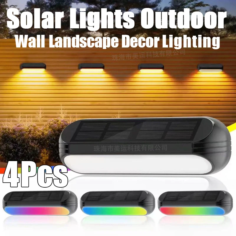 

4Pcs Solar Outdoors Wall Lights Fence Supplementary Step Courtyard Atmosphere Villa Garden Yard Balcony Festival Decoration Lamp