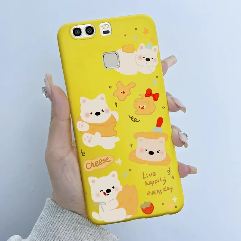 สําหรับ Huawei P9 กรณีซิลิโคน TPU นุ่มน่ารักนักบินอวกาศ PANDA สําหรับ Huawei EVA-L29 EVA-L19 EVA-L09 P9 P 9 Coque Funda