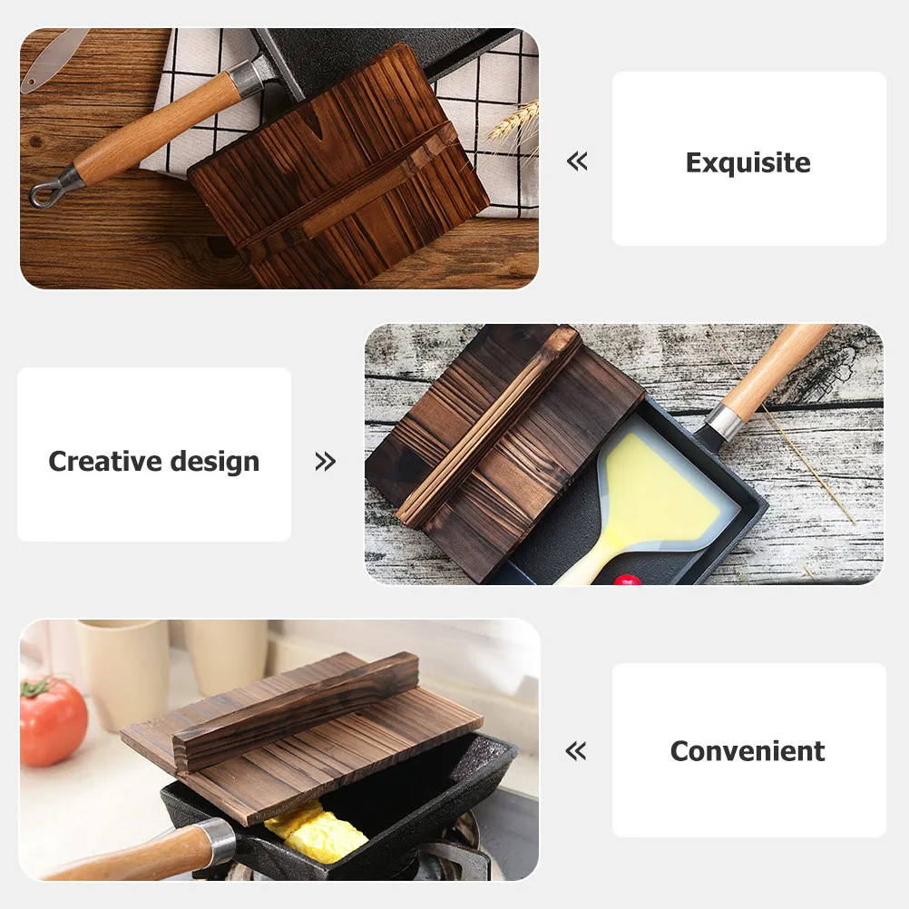 Wooden Pan Lid Kitchen Japanese Wood Rectangular Pot Cover Ergonomic Handle Cooking Tool Household Pot Protector Anti Overflow view 4