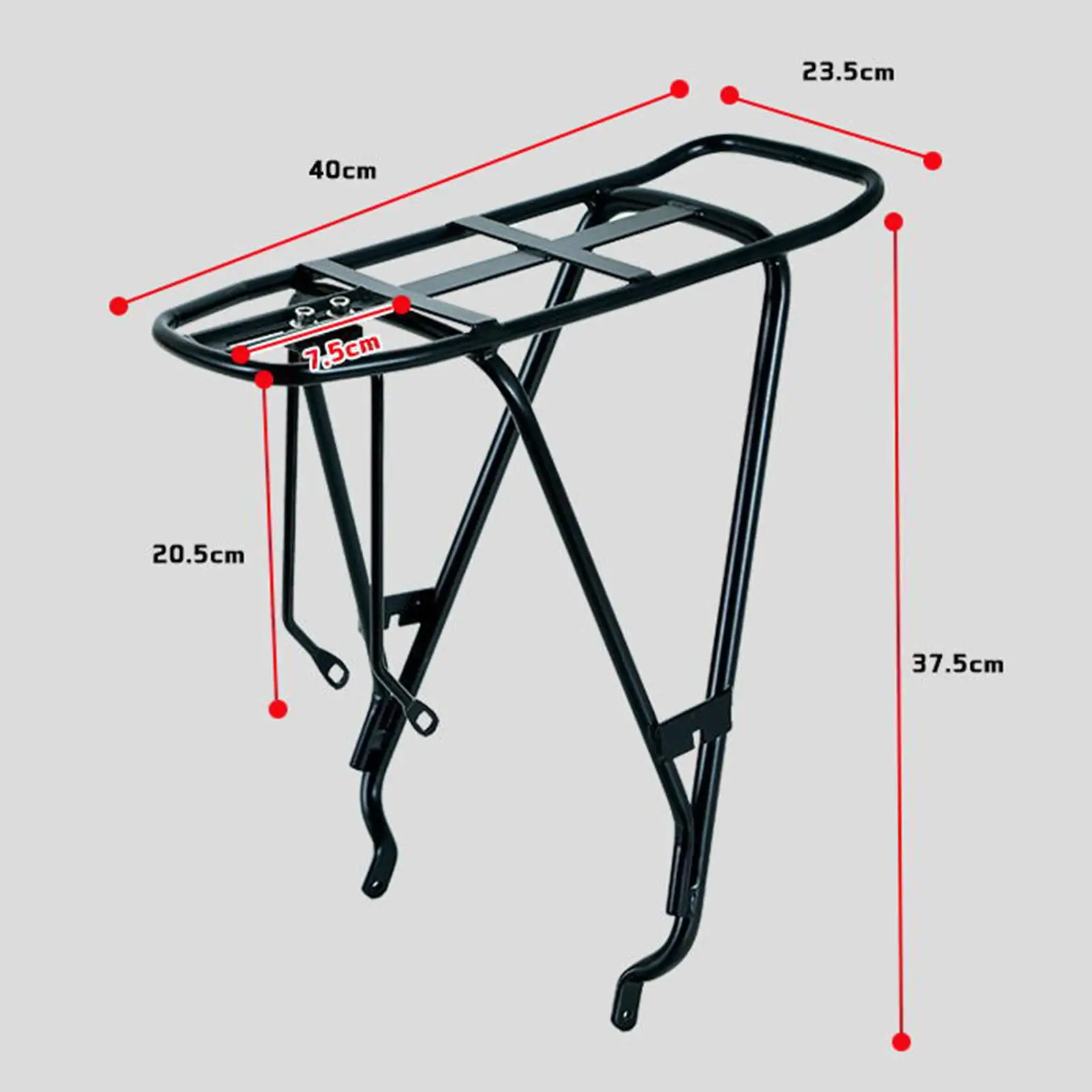 Rear Bicycle Rack Pannier Rack 220 lb Capacity Food Delivery