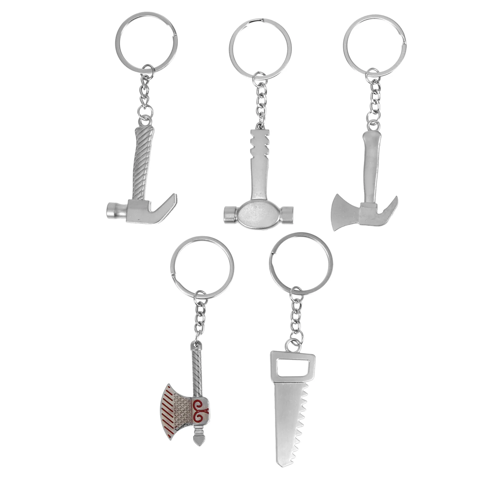 5 Pcs Tool Keychain Locket Decorative Ring Pocket Bag Durable Zinc Alloy Man Mini Rings