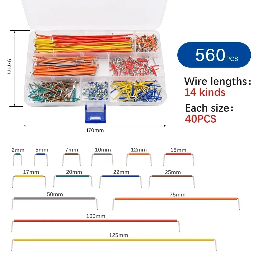 140/560/840pcs Electronic Diy Bread Circuit Board Jump Wire Test U Shape Solderless Prototype PCB Breadboard Jumper Cable Kit