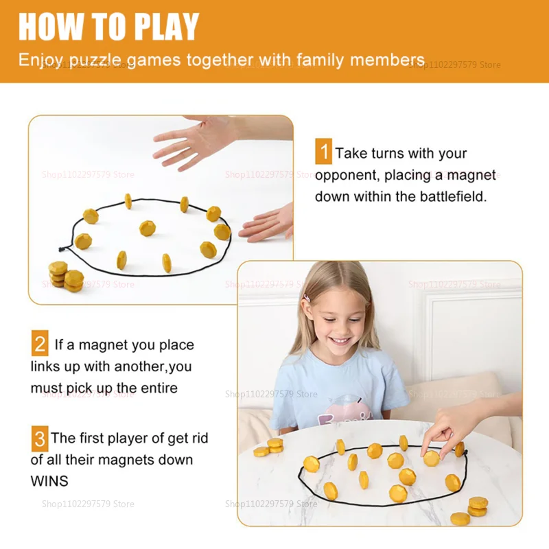 Magnetisches interaktives Magnet-Brettspiel für Kinder und Erwachsene, Familienspaß, Tischstrategie, Lernspielzeug, perfekt für Kindergeschenke