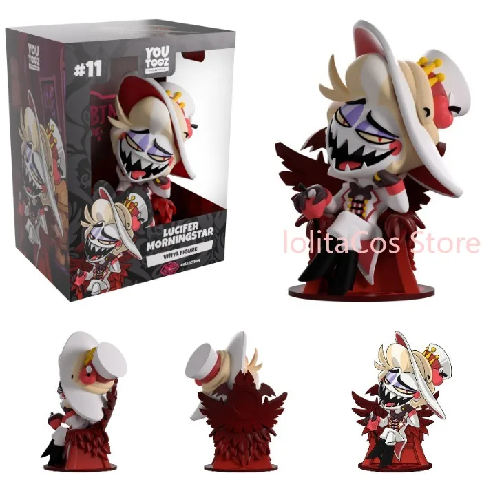 

Genuine in Stock Hazbin Hotel Lucifer Q-version Figurine Anime Desktop Ornament Decor Cartoon Figure Collection Gift Csoplay