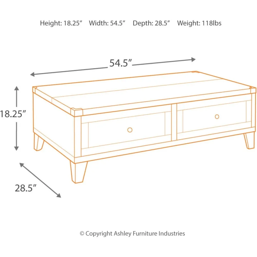 Ashley Furniture Signature Design-Todoe Lift Top Mesa de centro urbana, 0, cinza escuro