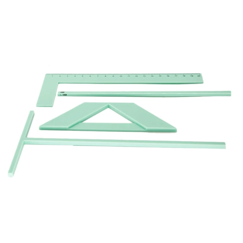 L-Shaped Ruler, T-Shaped Ruler, Spacing Guide, Corner Cutting Square Set