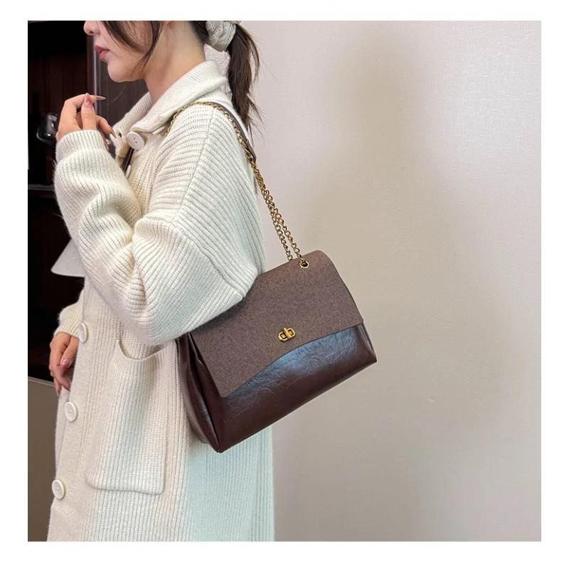 

Элегантная женская сумка из воловьей кожи с элегантным миланским повседневным винтажным легким повседневным стилем ​