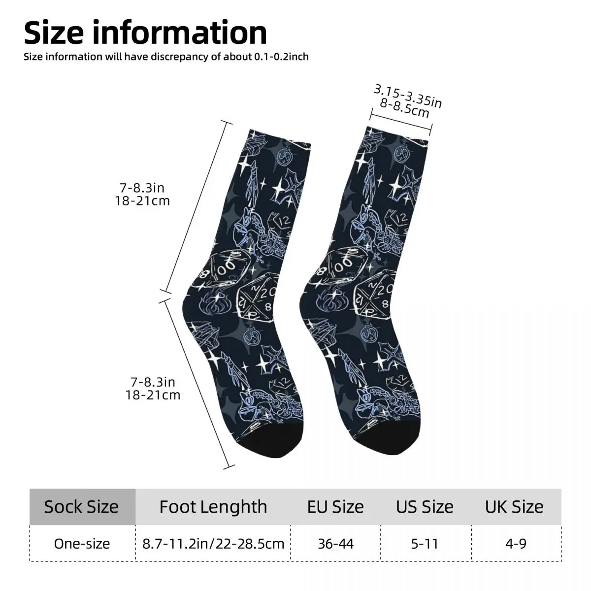 Azure~Pretty D&D Gear For Babes Everywhere-Cleric Socks Harajuku High Quality Stockings All Season Long Socks Accessories