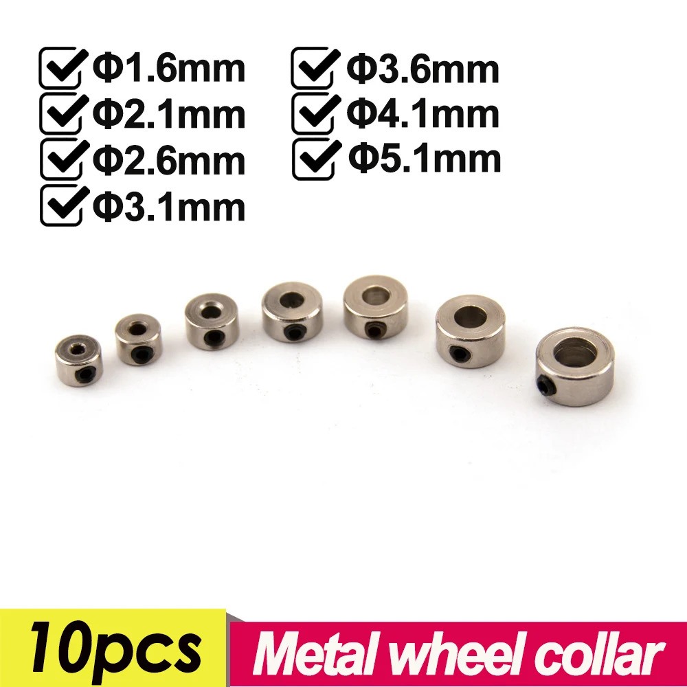 10 pz collare ruota armadietto albero asse boccola in acciaio carrello di atterraggio tappo diametro interno 1.6/2.1/2.6/3.1/3.6/4.1/5.1MM per aereo