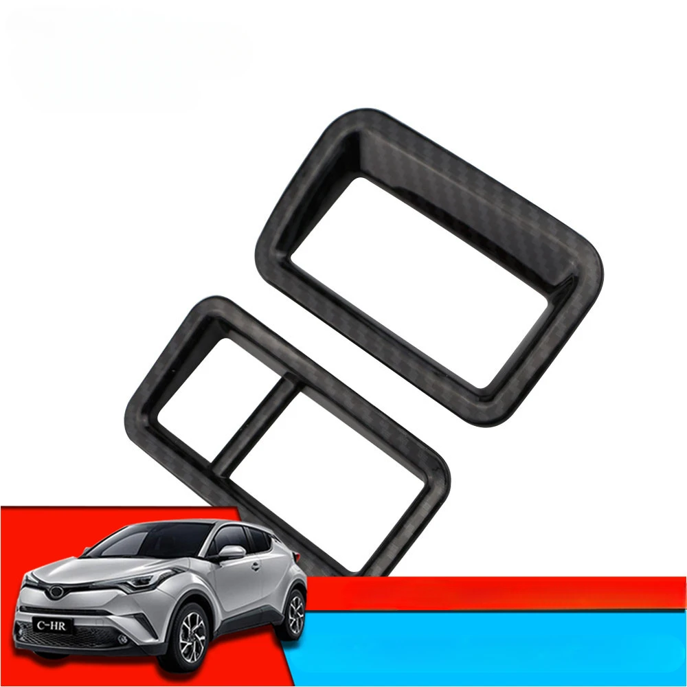 2Pcs ABS Car Headlight Head Lamp Fuel Tank Switch Panel Frame Cover Trim Sticker for Toyota C-HR CHR 2016 - 2023 Accessories