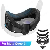 Cubierta facial con interfaz Facial para Meta Quest 3 VR con almohadilla nasal antiligera, cojín facial de cuero PU para accesorios Meta Quest 3