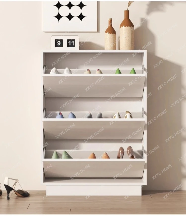SM new solid wood tipping bucket shoe cabinet household door entrance integrated small apartment storage cabinet