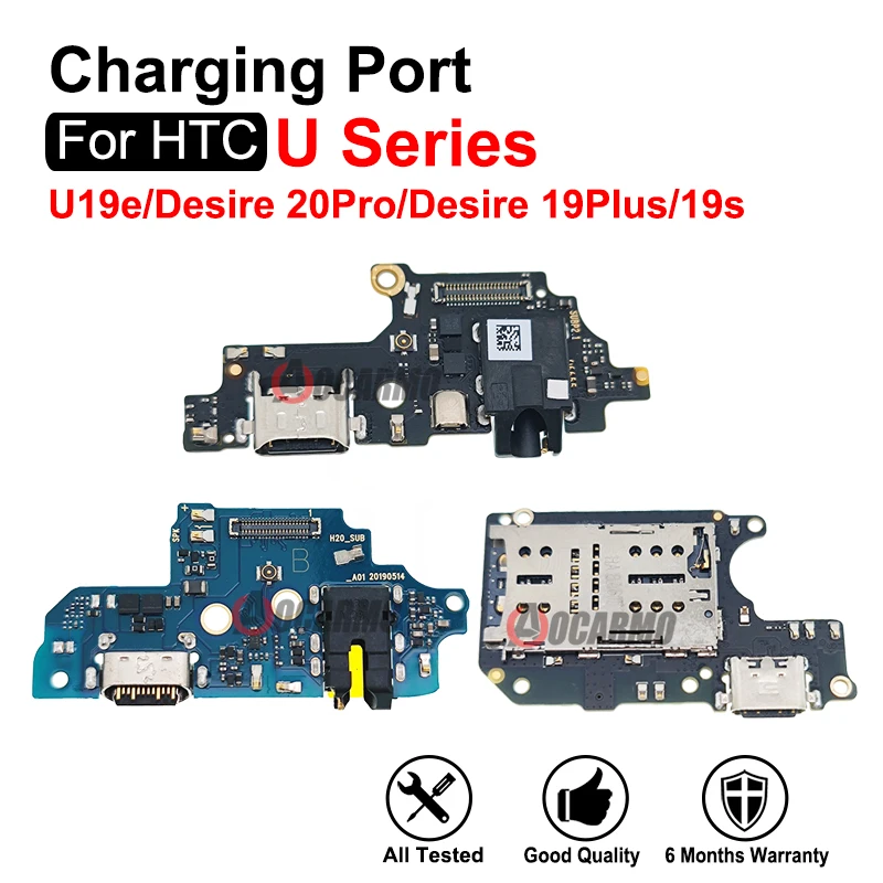 For HTC U19E Desire 20 Pro /19s/ 19+ 19Plus USB Charging Dock Charger Port With Headphone Jack Flex Cable Replacement Parts