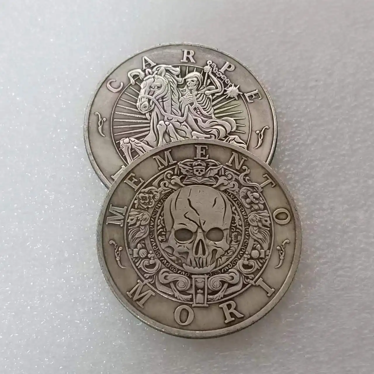 موري ميمينتو تذكارية عملة تحدي الولايات المتحدة الأمريكية مجموعة لعبة الحظ المحظوظ الهيكل العظمي القراصنة العملات الفضية المقتنيات تذكارية