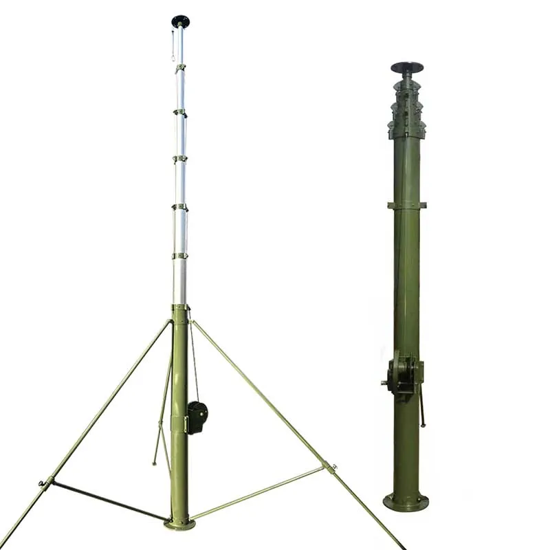 Flexible 3m 4m 5m Portable Mast Hand Winch Telescoping for Camera Lighting Community