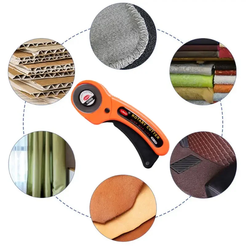 45mm Cut Cloth Round Hob Fabric Leather Craft Wheel Cutter Handle Roller With Blade Patchwork Hob For DIY Sewing Accessories