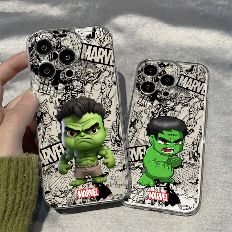 Marvel Avengers Hulk For Realme10 9 C30 53 63 Narzo50 Find X5 Reno12 11 10 8 7 6 Pro Plus Transparent Space Phone Case Funda