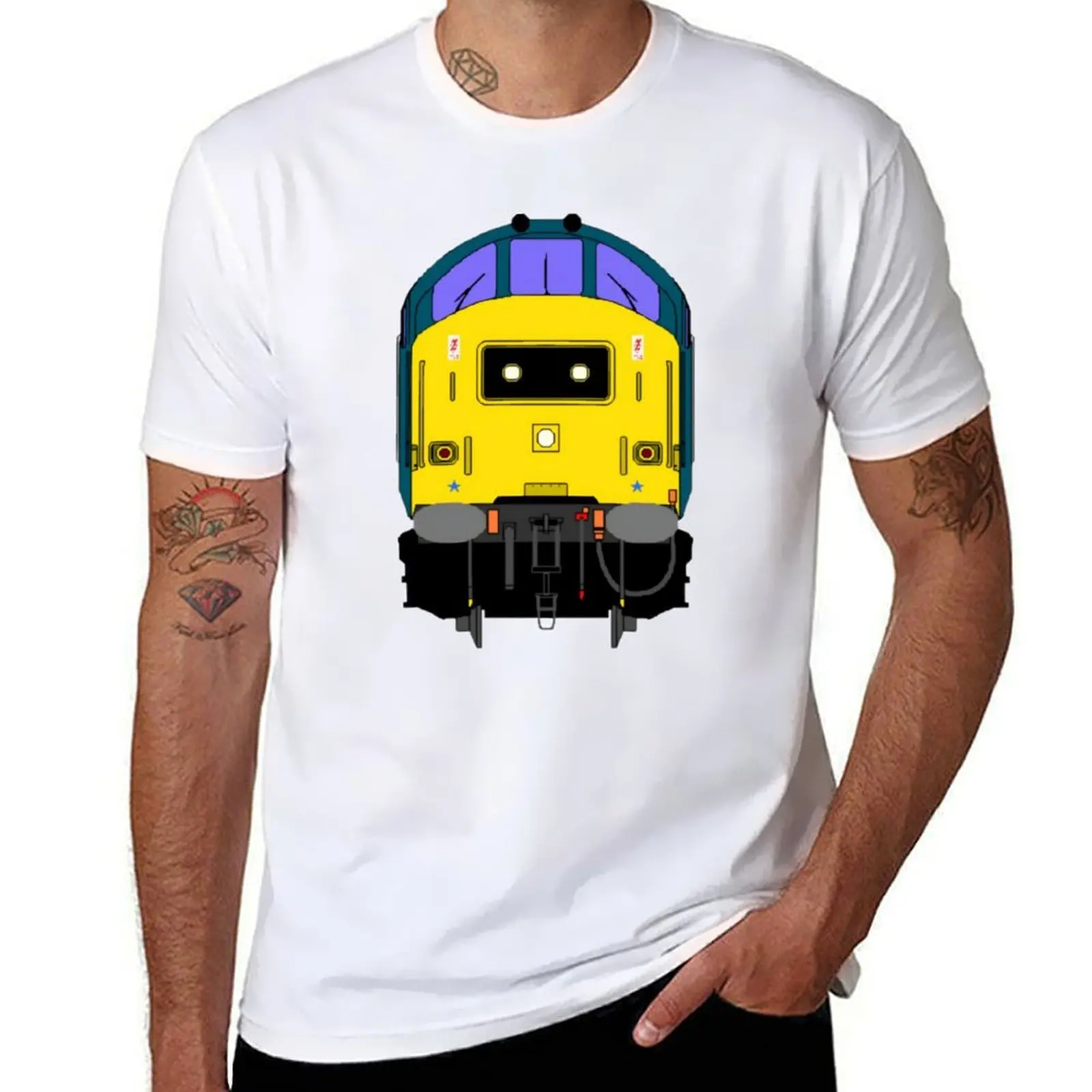 

Br class 37 locomotive T-Shirt t shirt custom print man t shirt cotton T-Shirt