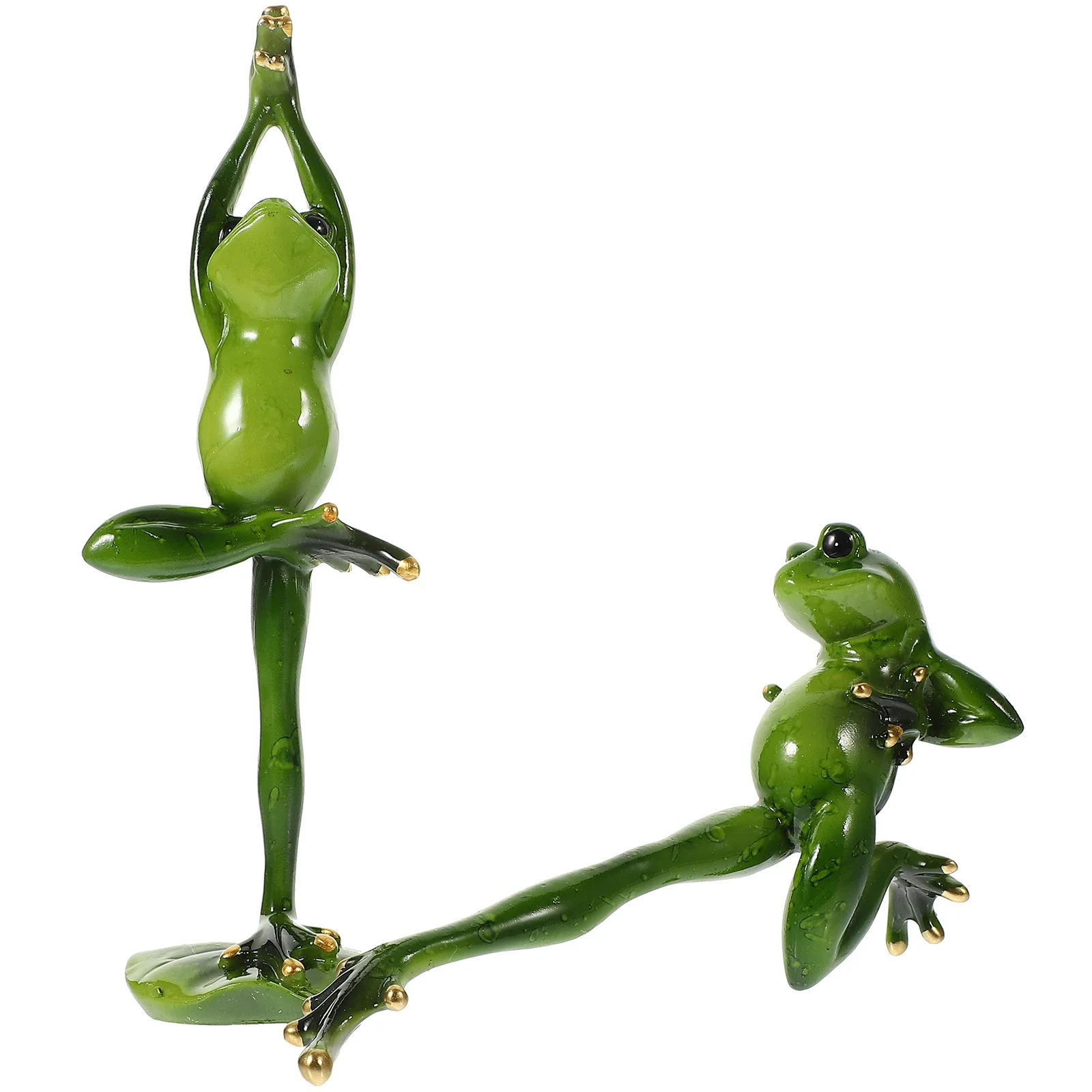 2 قطعة اليوغا الضفدع الراتنج زخرفة متوسطة الحجم الإبداعية سطح المكتب ديكور فريد الراتنج الحرفية ديكور المنزل اليوغا الضفادع تزين #6