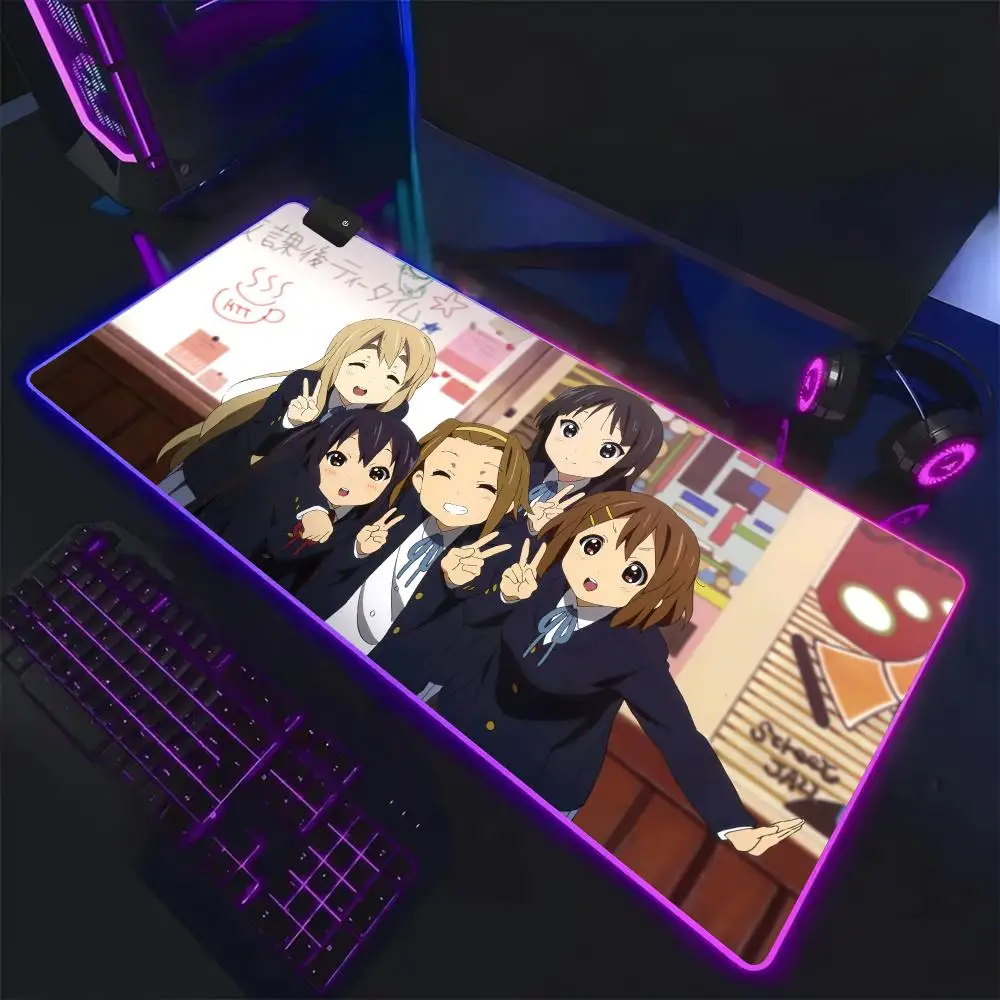 K-ON!! Mouse Pad RGB,Gaming Mat Led Mousepad，Extended,Large RGB Mat,SoftPad,DeskMat,Glowing Pad