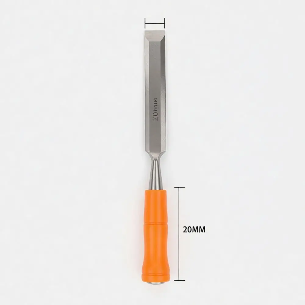 Wood Chisel 8 32mm High Carbon Steel Through Tang Blade Professional Carpentry Carving Punching Tools Orange Plastic Handle