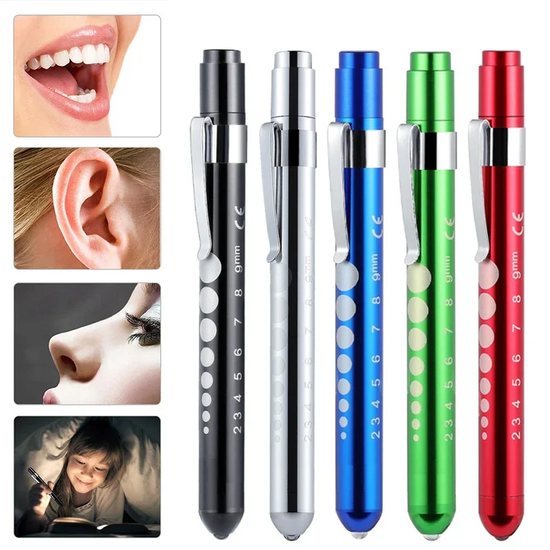 1PCS Pocket Medical Penlight Torch LED Pen Ear Light Flashlight Lamp with Pupil Gauge for Doctor Nurse Emergency First Aid C3