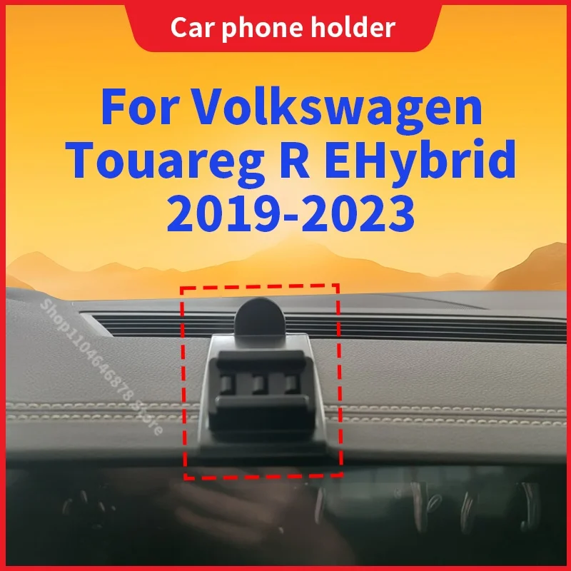 Suporte para Telefone de Carro para Volkswagen Touareg R EHybrid 2019 2020 2021 2022 2023, Base Fixa Especial com Carregamento Sem Fio