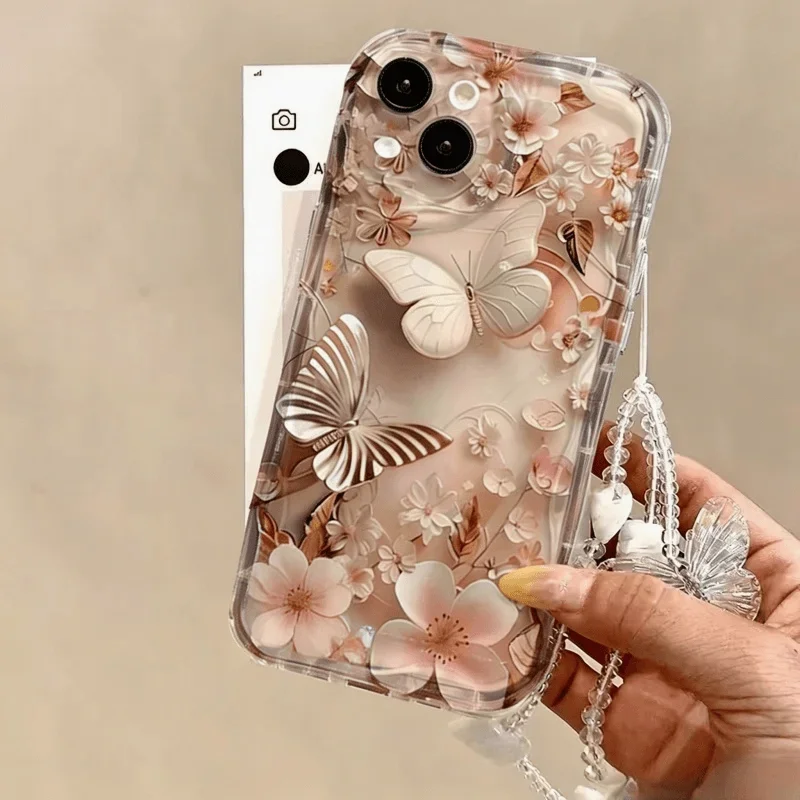 INS Butterfly With lanyard Case For infinix Hot 70 50 Play 60 NOTE 40 30 40i 30i GT 50 PRO 20 SMART 20 9 8 7 TECNO SPARK GO
