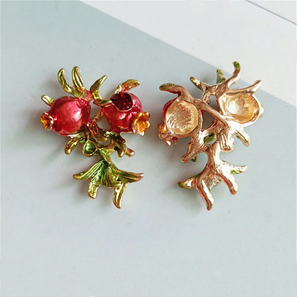 10Pcs Pomegranate Alloy Artistic Headwear Accessories DIY Material Hairpin Charm Brooch Making Decorative Headdress Ornaments