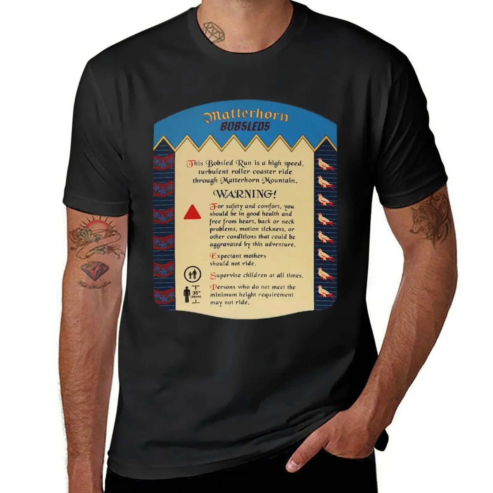 Matterhorn Bobsleds Attraction Sign T-Shirt tees quick-drying oversizeds blacks big and tall t shirts for men