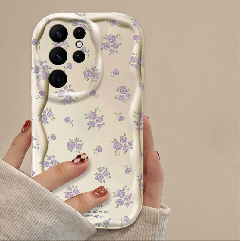 Simple Flower Rose Clear Case For Samsung Galaxy S25 S24 Ultra S23 S22 S21 Plus FE A56 A36 A26 A16 A06 A15 A25 A35 A55 5G Cover - náhled 5