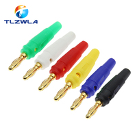 5PCS New 4mm Plugs pure copper Gold Plated Musical Speaker Cable Wire Pin Banana Plug Connectors