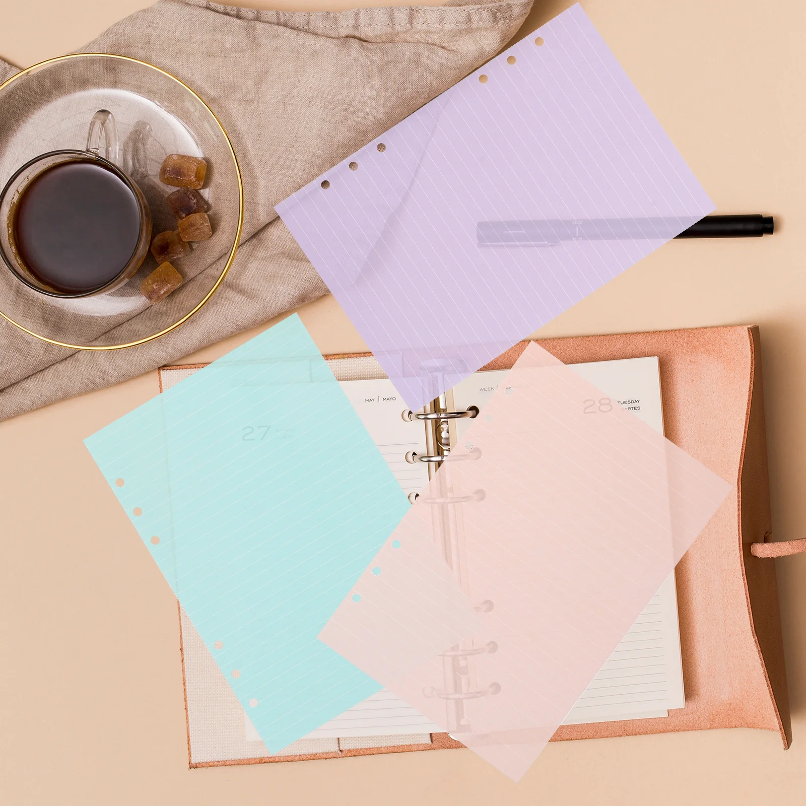 ورق إعادة التعبئة السلس 3 كتب فضفاضة ورقة المفكرة استبدال إدراج للكتابة العملي يوميات التقارير مقتطفات #1