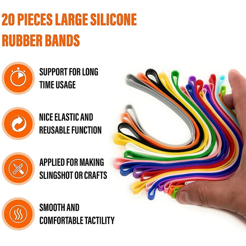 Thick Rubber Bands Wide Rubber Bands Heavy Duty, Large Rubber Bands Office Supplies (20 Pieces)