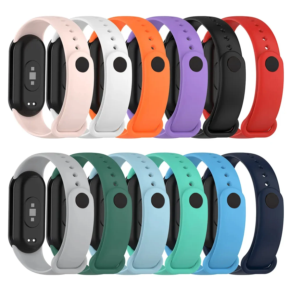 Силиконовый ремешок для Xiaomi Mi Band 8, аксессуары для часов, эластичные ремешки, сменный спортивный ремешок, браслет для Miband 8, ремешок