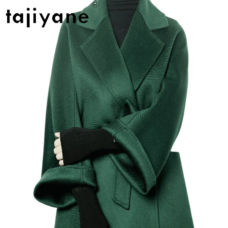 

TAJIYANE 100% Natural Wool Coats for Woman Korean Style Long Sheep Shearing Jacket 2025 Winter Outerwears Women Clothing шерсть