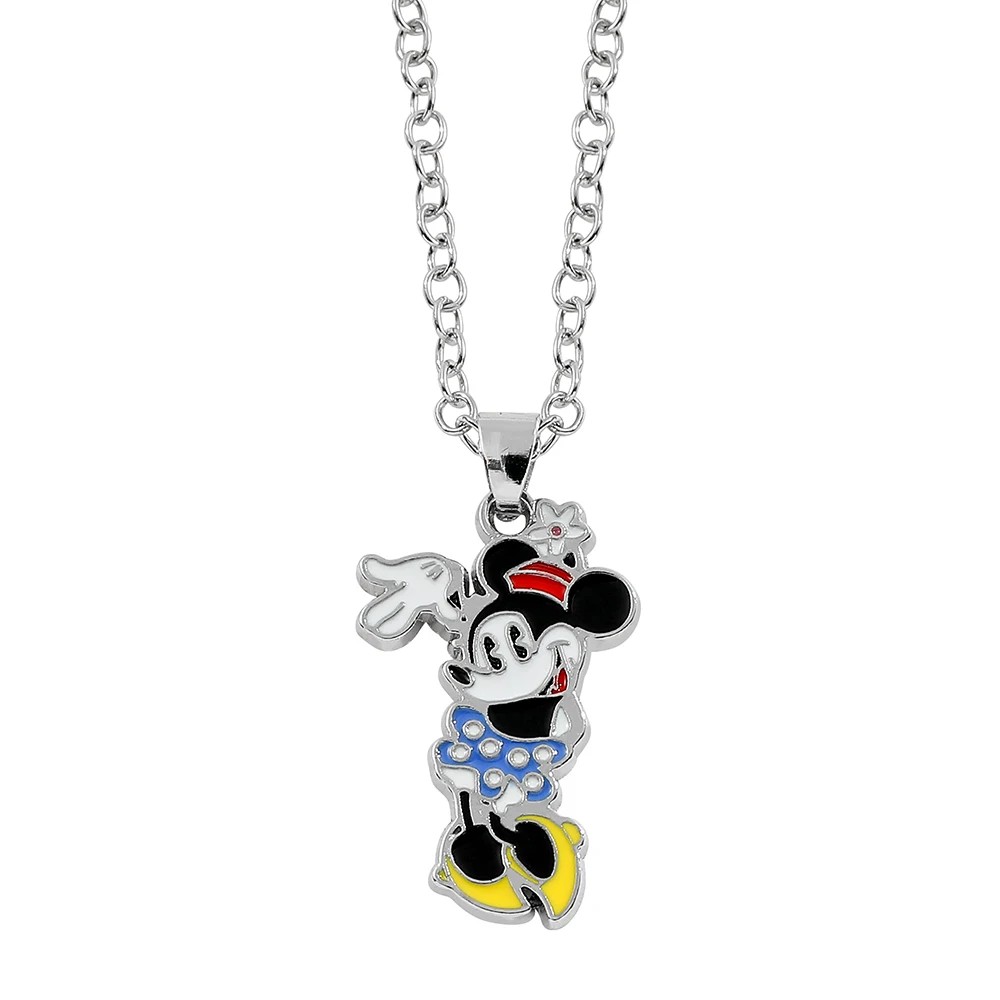 Anime Minnie Necklace for Girls, Kawaii Eanmel Pendant, Neck Chain, Christmas Party Accessories, Gifts