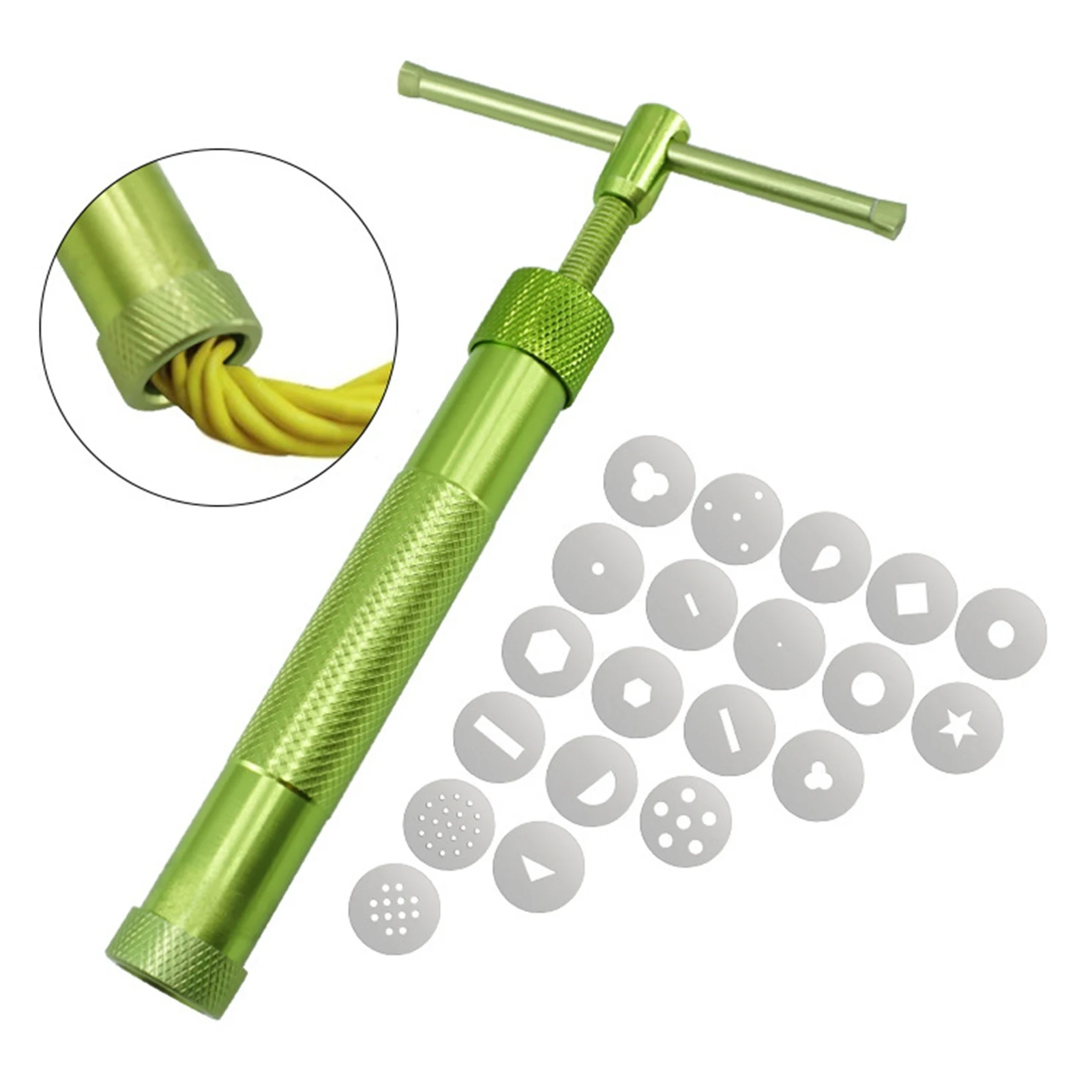 Alloy Rotary Clay Extruder Gun for DIY Pottery Professional Ceramic Mud Press Tool Baking Dough Shaper Durable Craft Kit