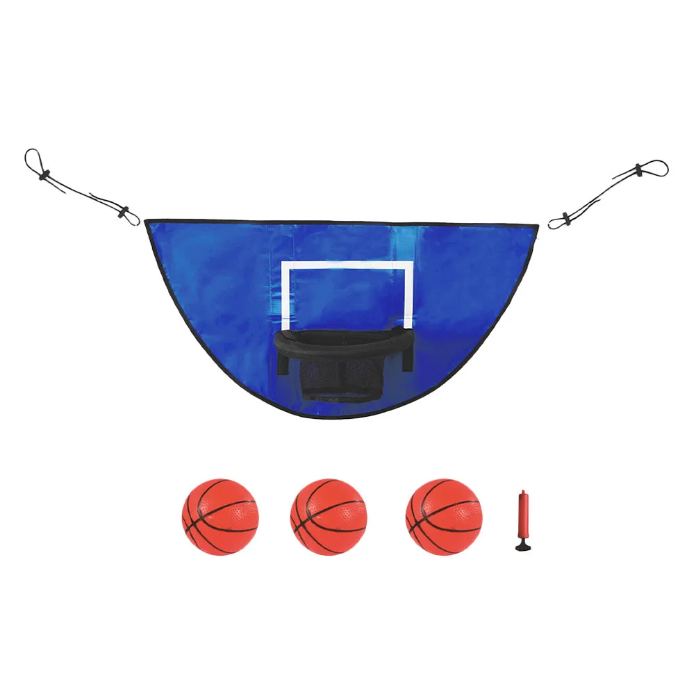1Set Trampoline Basketball Hoop PVC Cloth Outdoor Pole Attachment Indoor Basketball Rack Mini Ball Holder Team Play Fun