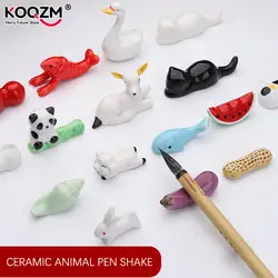 Cute Animal Ceramic Paint Brush Pen Holder Pen Rack Display Stand Palette For Watercolor Gouache Acrylic Painting Art Supplies