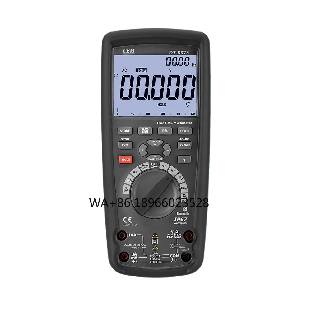 CEM DT-9978 New Professional Multimeter Digital  IP67 3.5'' LCD Display True RMS and Auto Range