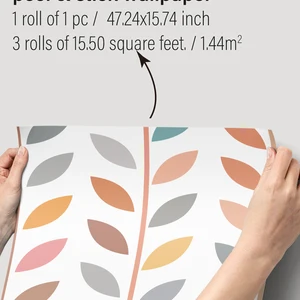 Çok Renkli Yaprak Desen Tasarımı, Duvar Kağıdı, su geçirmez, Ev Dekorasyonu, duvar kağıdı, duvar çıkartmaları, kendinden yapışkanlı bant, 1 rulo duvar kağıdı, bitki için en çok satılan 8 ürün-no. 5