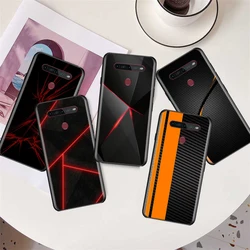 Koolstofvezel Auto Art Voor LG Q60 V60 V50S V50 V40 V30 K92 K71 K61 K51S K41S K50S K22 G8 5G Zwarte Telefoon Case